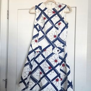 Vintage late 60s or early 70s pleated shift dress